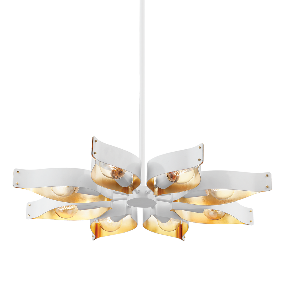 Mitzi Nala Chandelier Chandeliers Mitzi SOFT WHITE/GOLD LEAF 5x32x3.25 