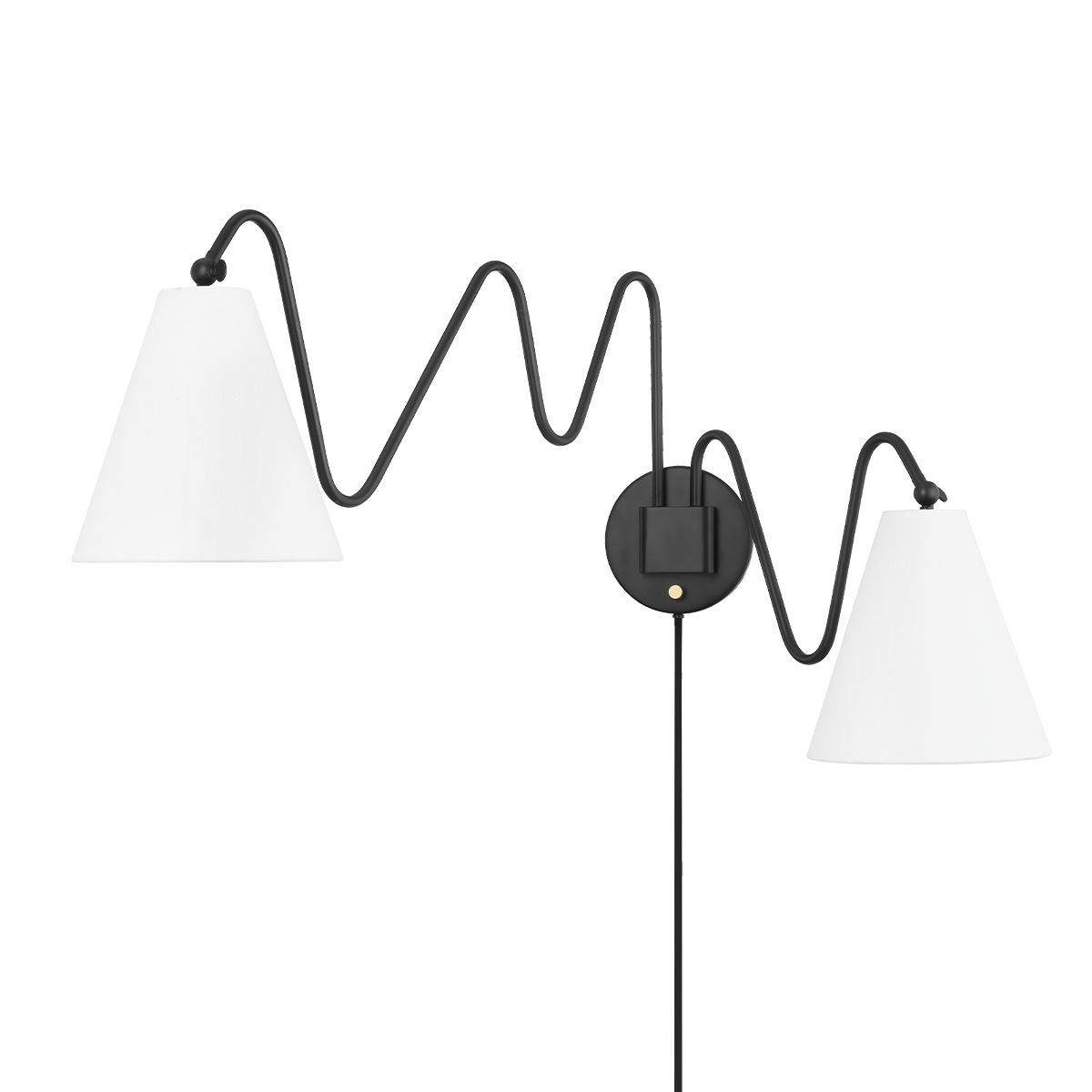 Mitzi Onda Plug-in Sconce Plug-in Sconce Mitzi Soft Black 63x10.5x20.5 