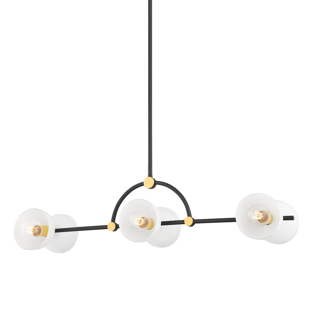 Mitzi BELLE Island Light Linear Chandeliers Mitzi AGED BRASS/TEXTURED BLACK COMBO  