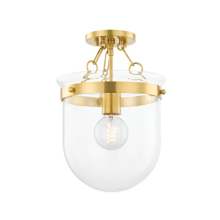 Mitzi DUNBAR Semi Flush Ceiling Semi Flush Mounts Mitzi Aged Brass  