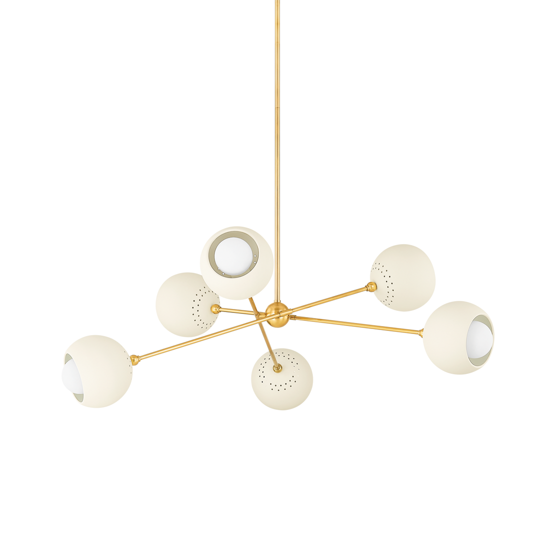 Mitzi SAYLOR Chandelier Chandeliers Mitzi AGED BRASS/SOFT CREAM  