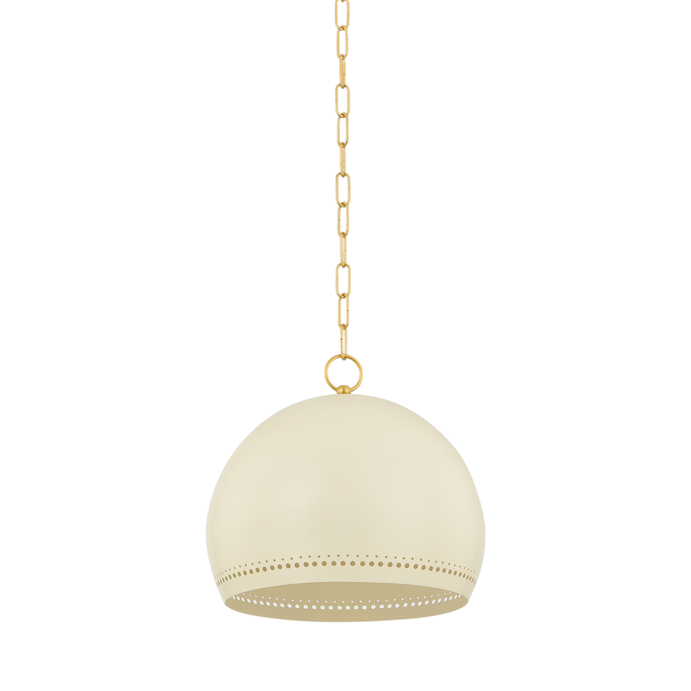 Mitzi ETNA PENDANT Pendants Mitzi AGED BRASS/SOFT CREAM 3.75x13.5x11.75 