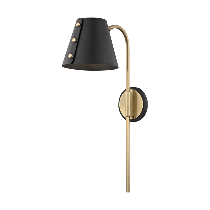 Mitzi Meta Plug-in Sconce Wall Sconces Mitzi Aged Brass/black  