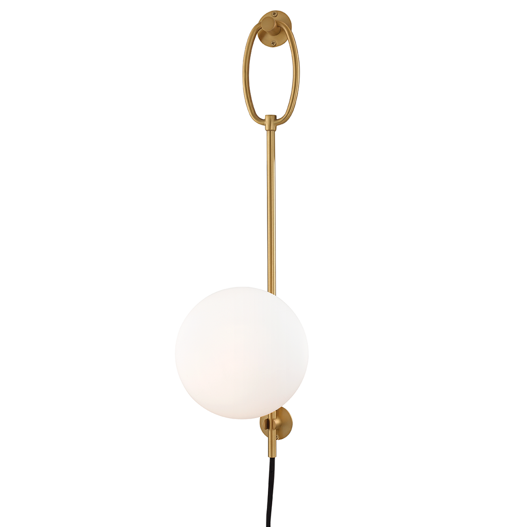 Mitzi Gina Plug-in Sconce Wall Sconces Mitzi Aged Brass  