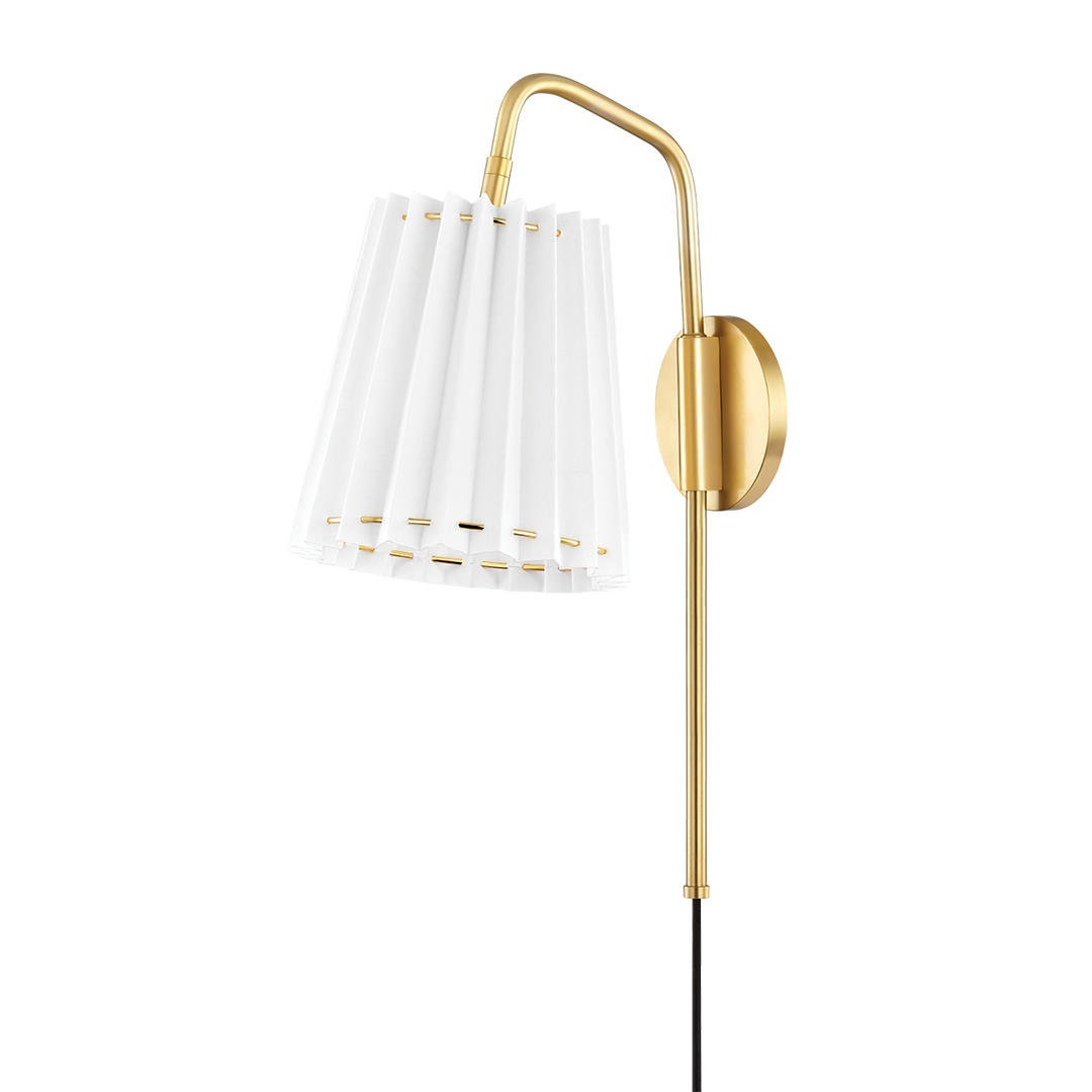 Mitzi Demi Plug-in Sconce Wall Sconces Mitzi Aged Brass  