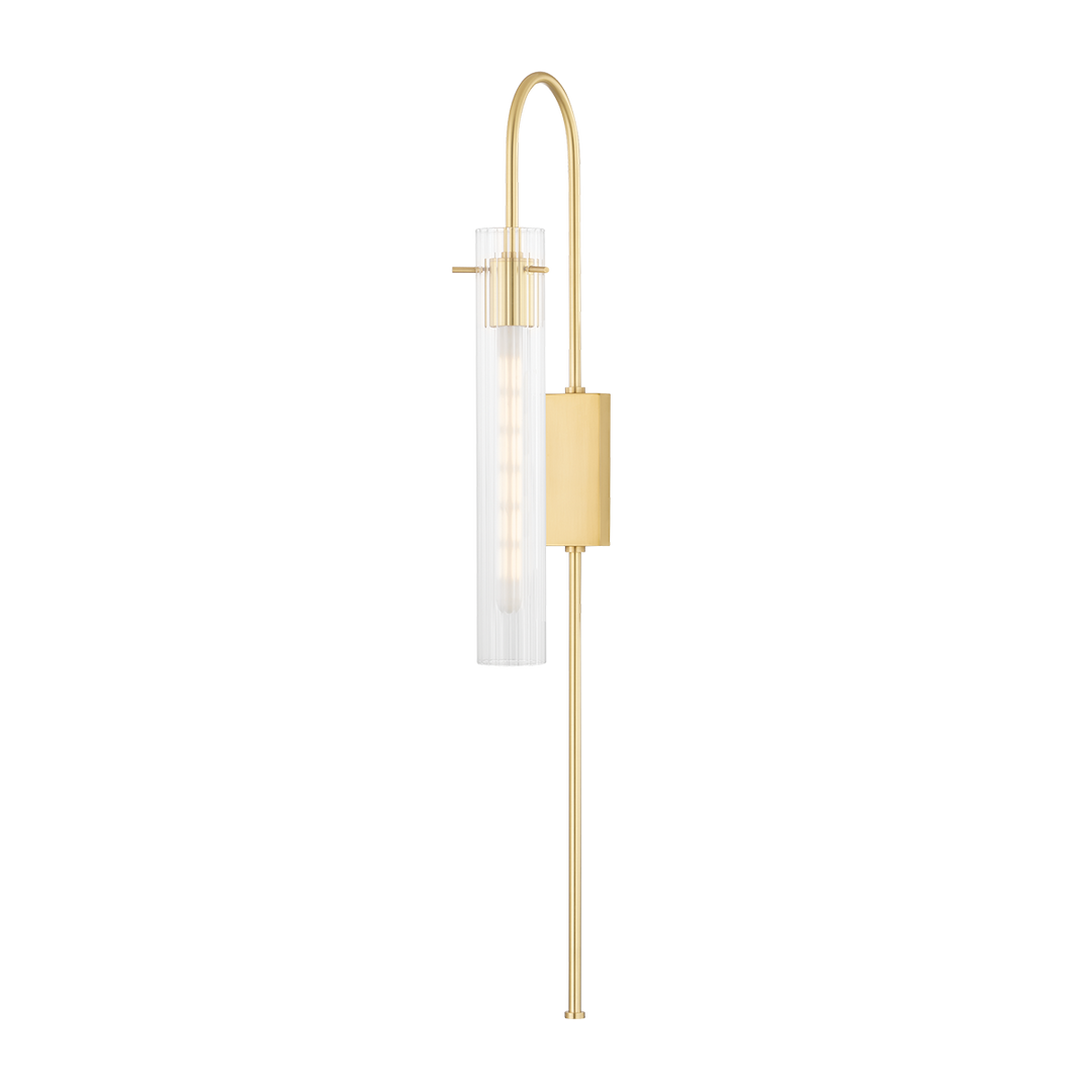 Mitzi Nettie Plug-in Sconce Wall Sconces Mitzi Aged Brass 19.75x12x36 