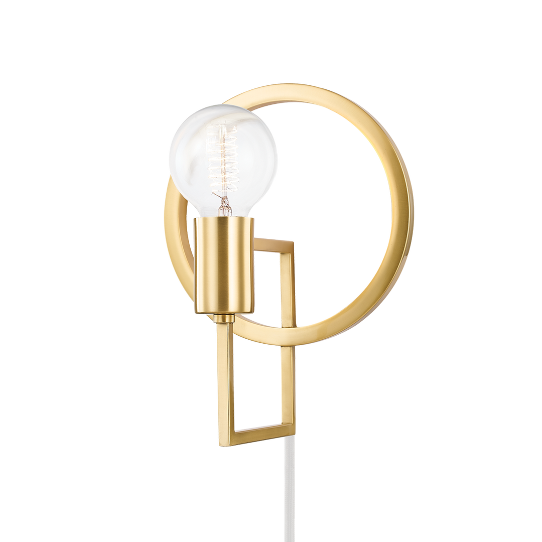 Mitzi Tory Plug-in Sconce Wall Sconces Mitzi Aged Brass  