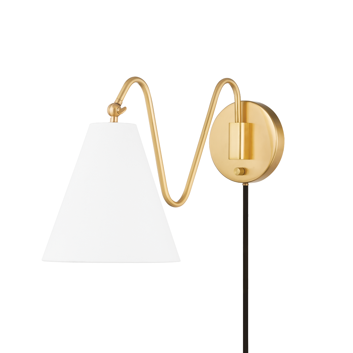 Mitzi Onda Plug-in Sconce Plug-in Sconce Mitzi Aged Brass 22.5x9x13 