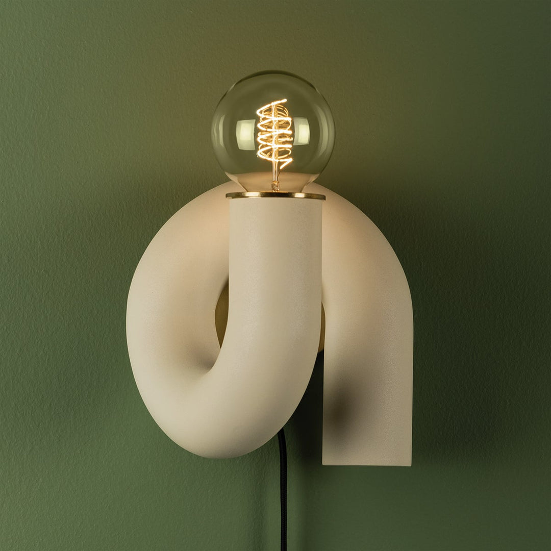 Mitzi JOLIE Plug-in Sconce Wall Sconces Mitzi AGED BRASS/TEXTURED CREAM  