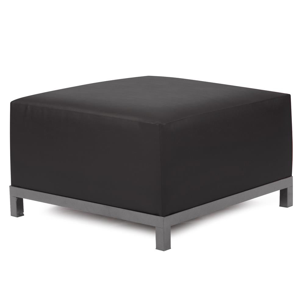 Howard Elliott Collection Axis Ottoman Atlantis Black Titanium Frame Ottomans Howard Elliott Collection   