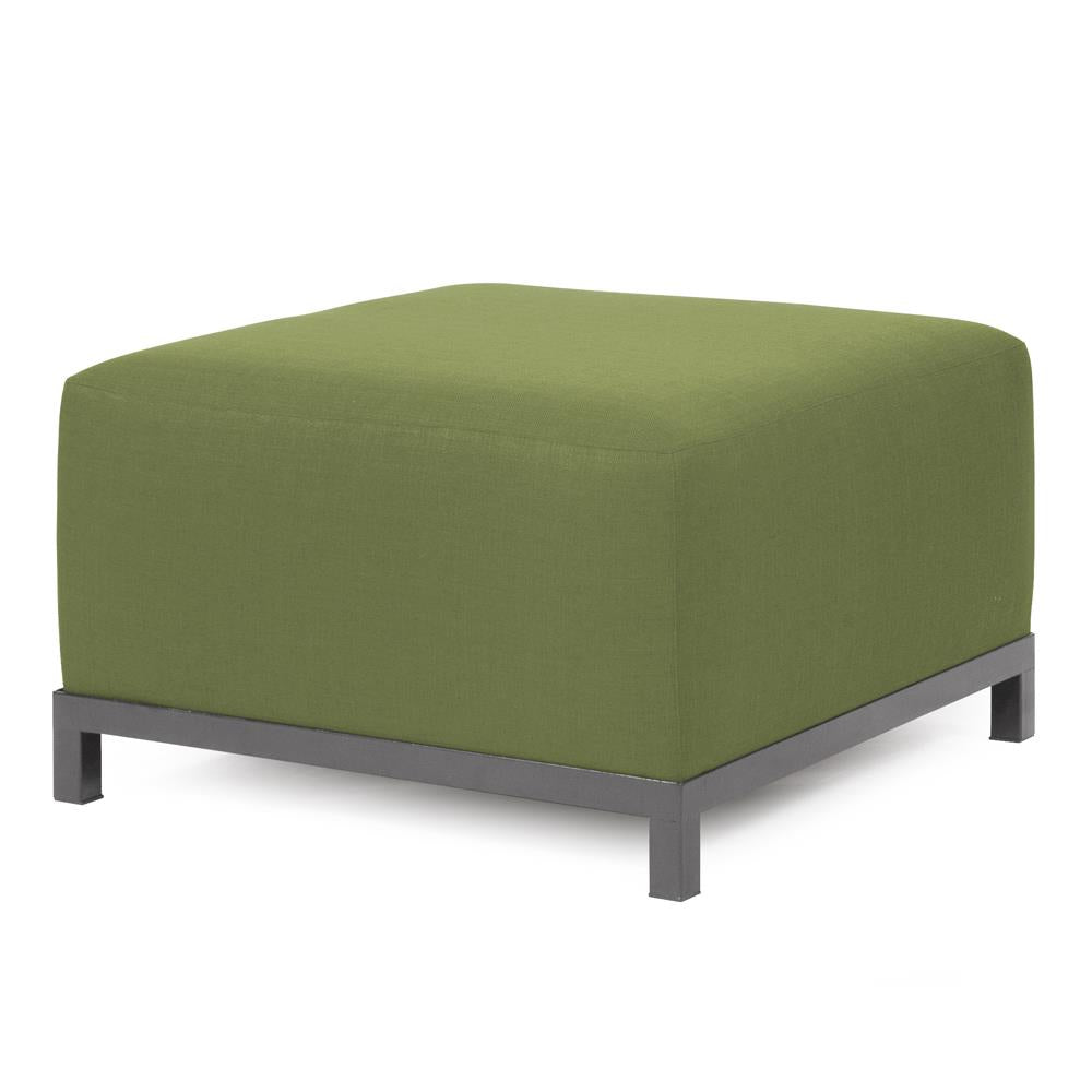 Howard Elliott Collection Axis Ottoman Seascape Moss Titanium Frame Ottomans Howard Elliott Collection   