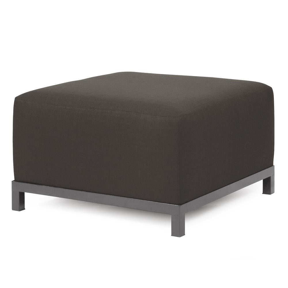 Howard Elliott Collection Axis Ottoman Seascape Charcoal Titanium Frame Ottomans Howard Elliott Collection   