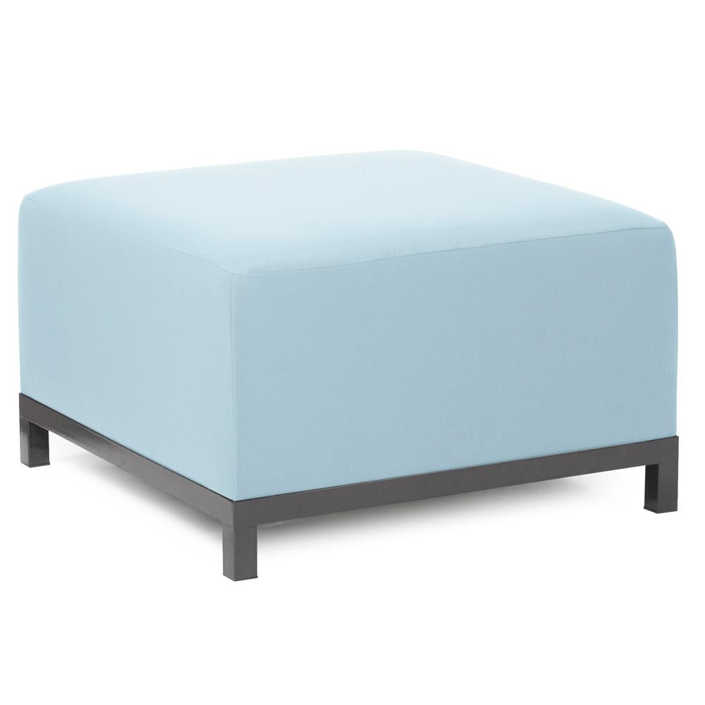 Howard Elliott Collection Axis Ottoman Seascape Breeze Titanium Frame Ottomans Howard Elliott Collection   