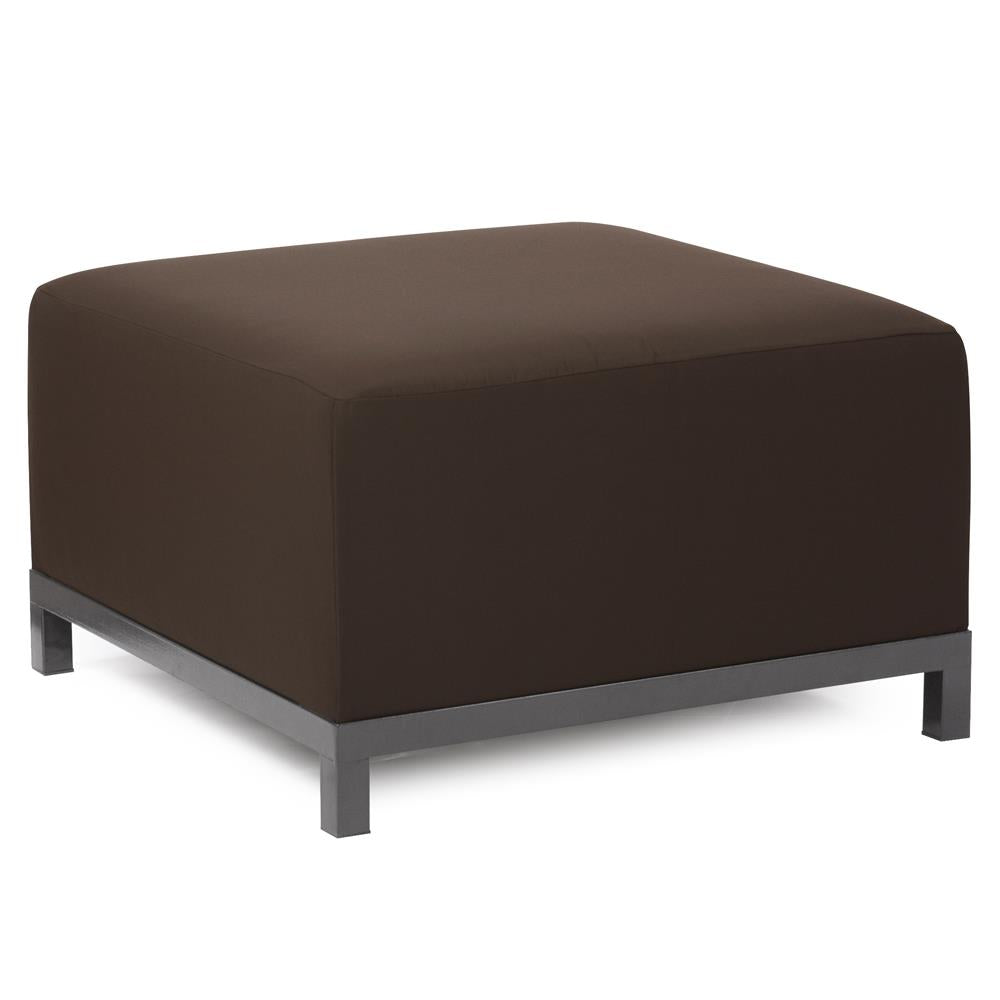 Howard Elliott Collection Axis Ottoman Seascape Chocolate Titanium Frame Ottomans Howard Elliott Collection   