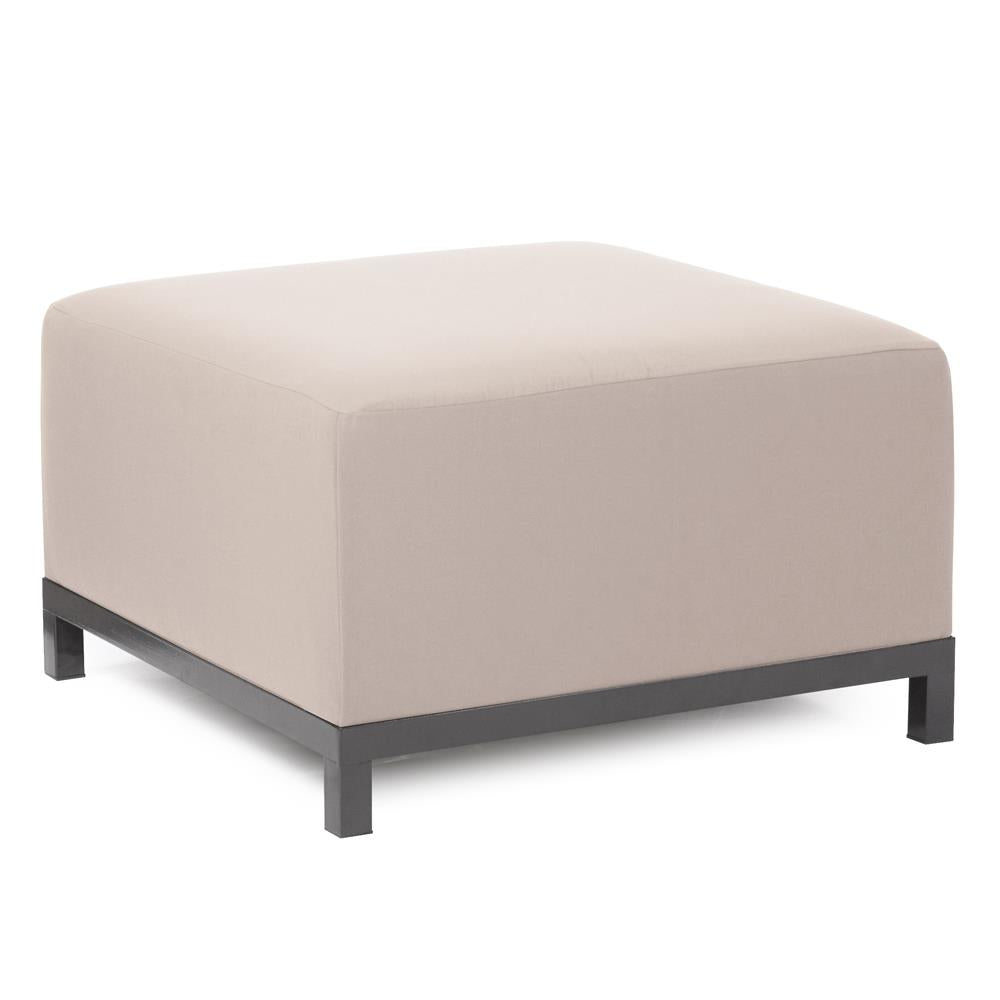 Howard Elliott Collection Axis Ottoman Seascape Sand Titanium Frame Ottomans Howard Elliott Collection   