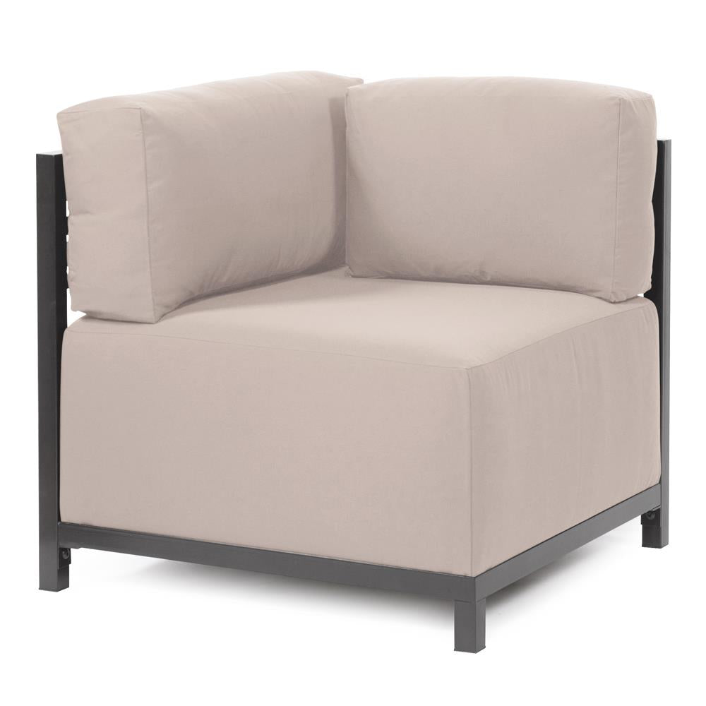 Howard Elliott Collection Axis Corner Chair Seascape Sand Titanium Frame Outdoor Living Howard Elliott Collection   