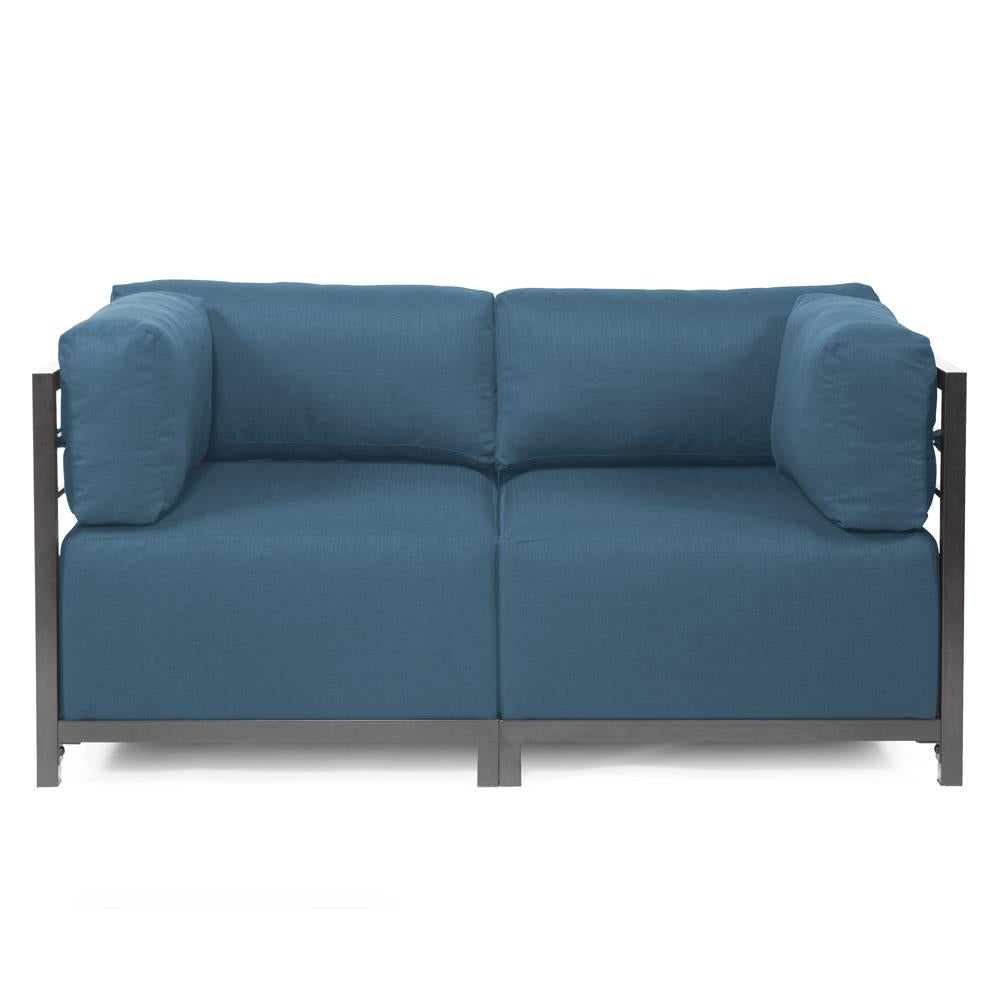 Howard Elliott Collection Axis 2pc Sectional Seascape Turquoise Titanium Frame Outdoor Living Howard Elliott Collection   