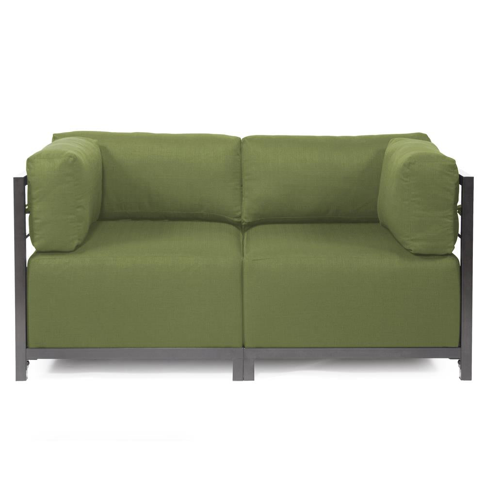 Howard Elliott Collection Axis 2pc Sectional Seascape Moss Titanium Frame Outdoor Living Howard Elliott Collection   