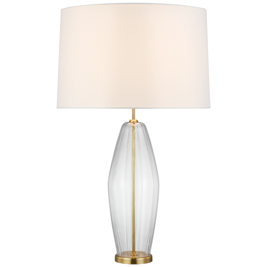 Visual Comfort & Co. Everleigh Large Fluted Table Lamp Table Lamps Visual Comfort & Co. Clear Glass  