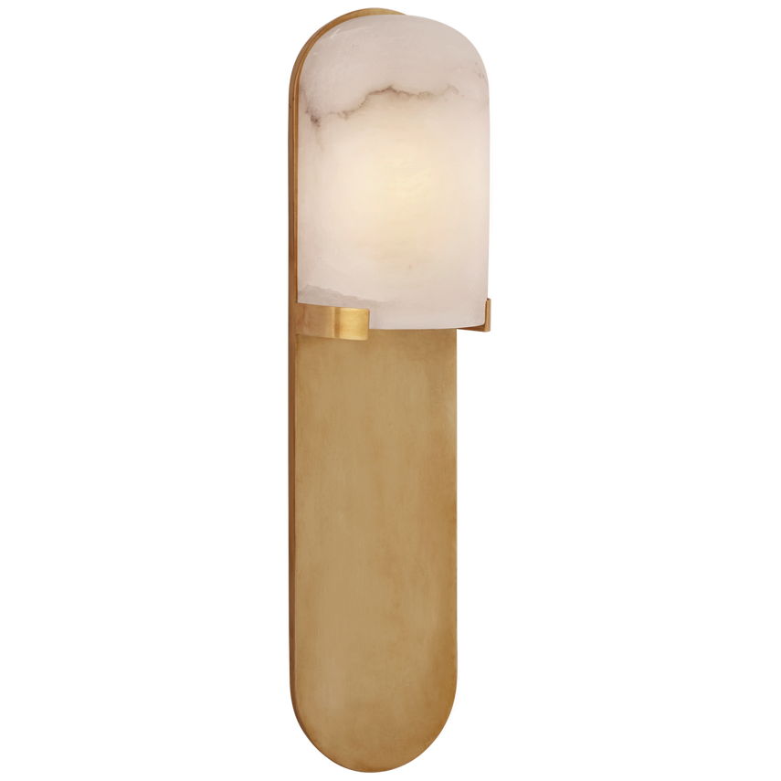 Visual Comfort & Co. Melange Medium Elongated Pill Sconce Wall Lights Visual Comfort & Co. Antique-Burnished Brass  