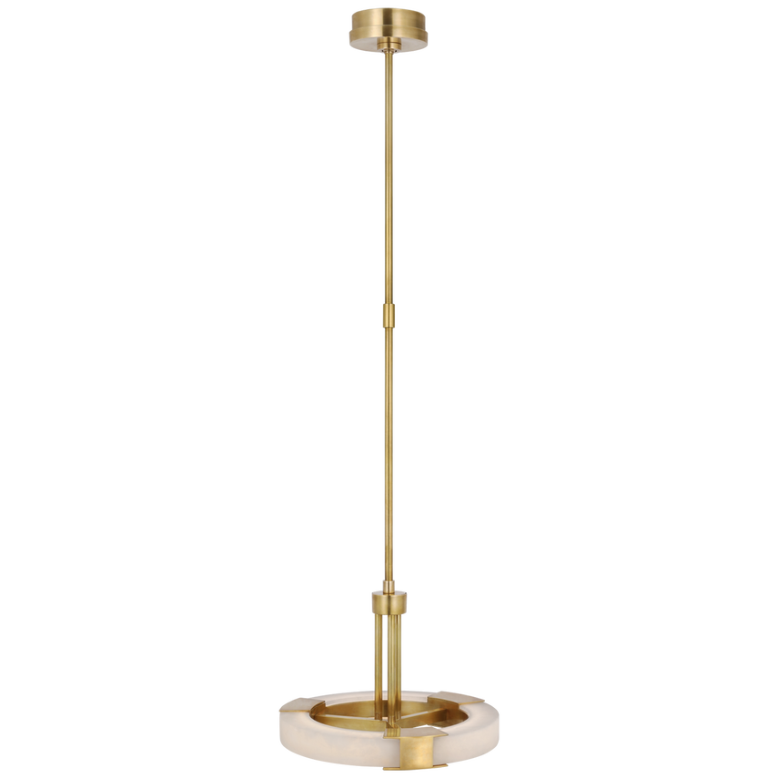 Visual Comfort & Co. Covet Small Ring Pendant Ceiling Lights Visual Comfort & Co. Antique-Burnished Brass and Alabaster  