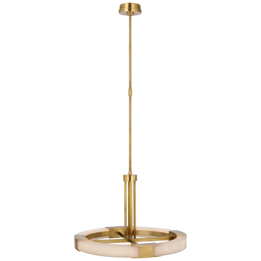 Visual Comfort & Co. Covet Medium Ring Chandelier Ceiling Lights Visual Comfort & Co. Antique-Burnished Brass and Alabaster  