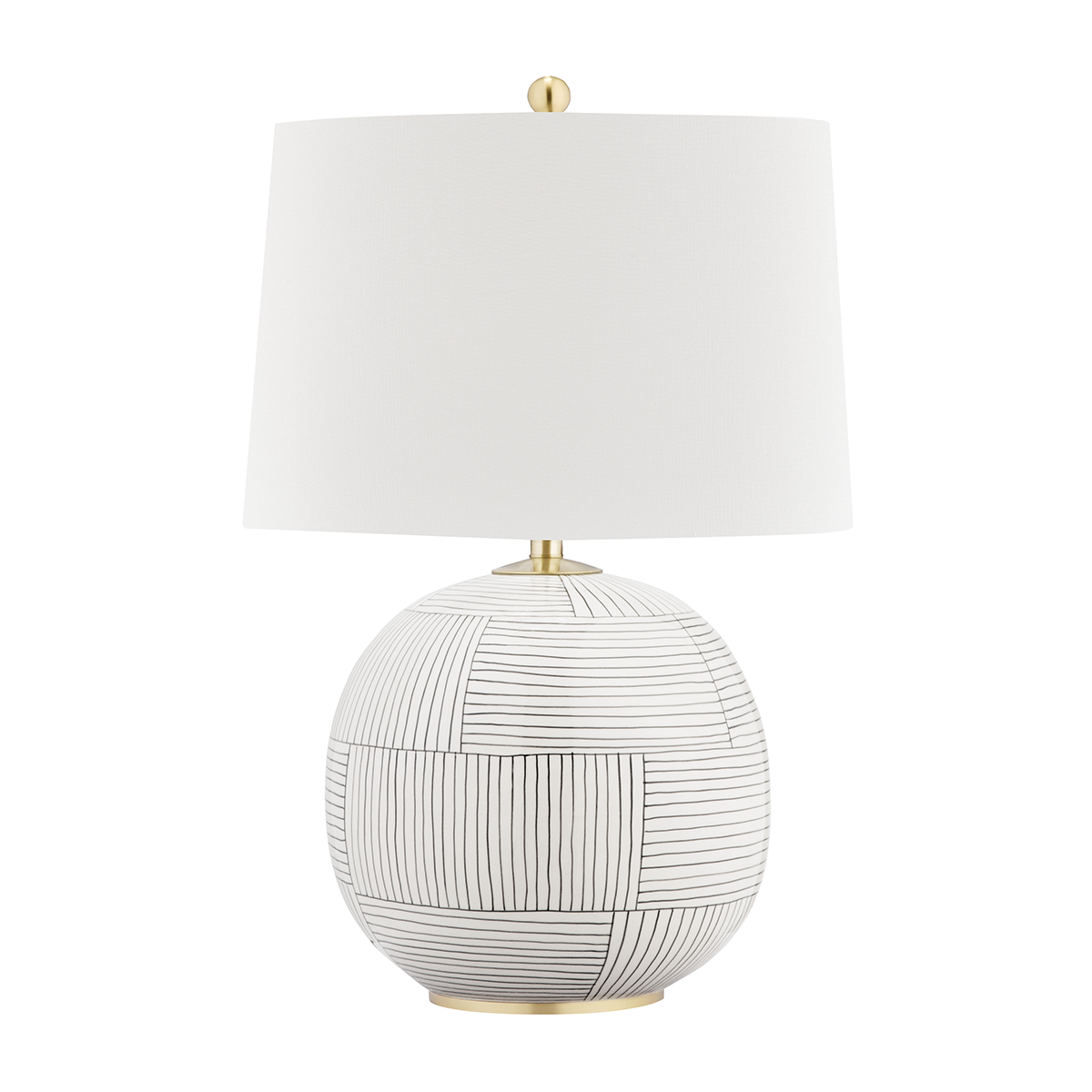 Hudson Valley Lighting Laurel Table Lamp Lamp Hudson Valley Lighting Aged Brass/stripe Combo  