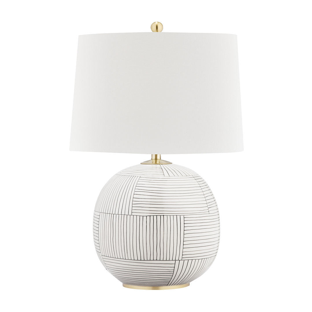 Hudson Valley Lighting Laurel Table Lamp Table Lamps Hudson Valley Lighting Aged Brass/stripe Combo  