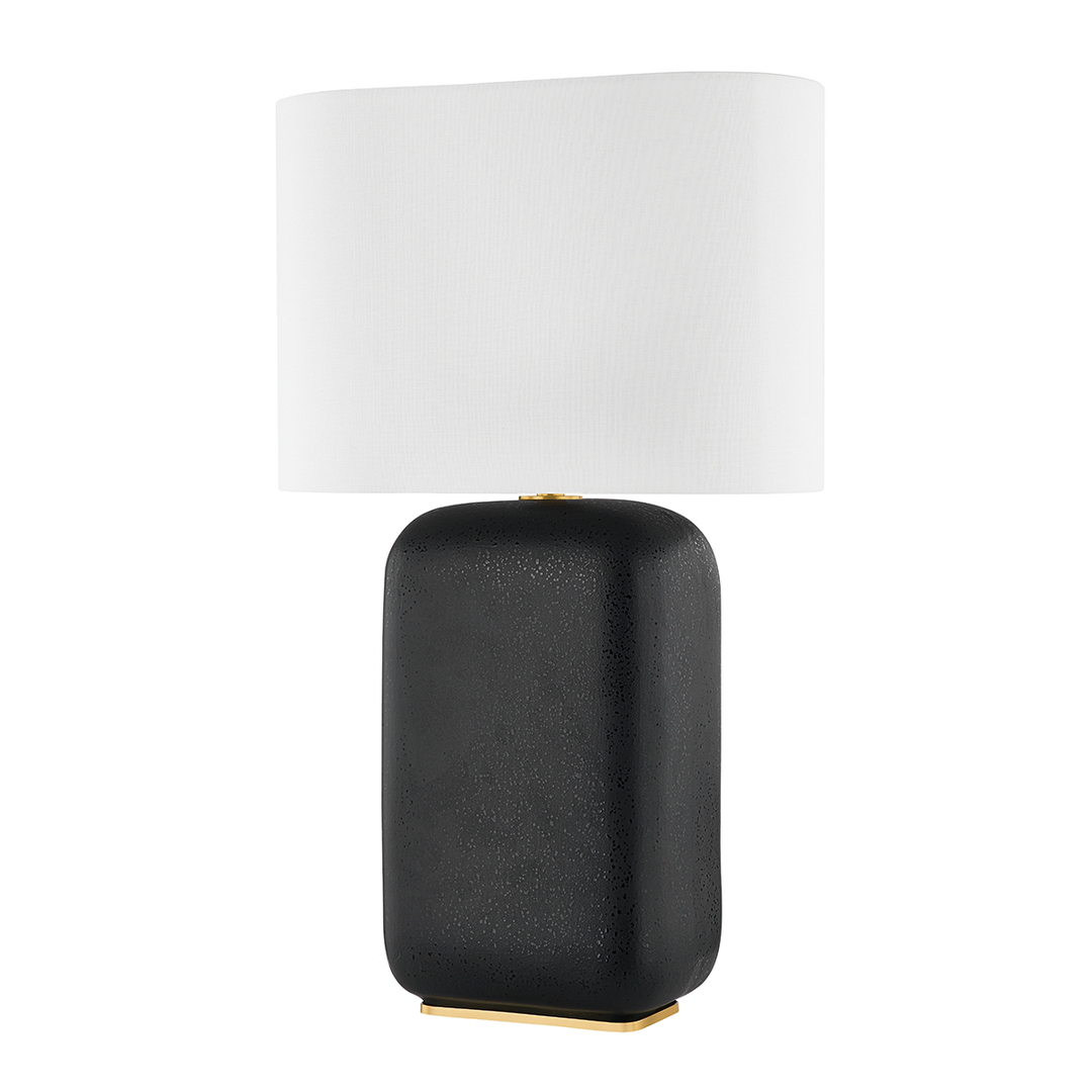 Hudson Valley Lighting ARTHUR Table Lamp Table Lamps Hudson Valley Lighting AGED BRASS/BLACK LAVA CERAMIC  