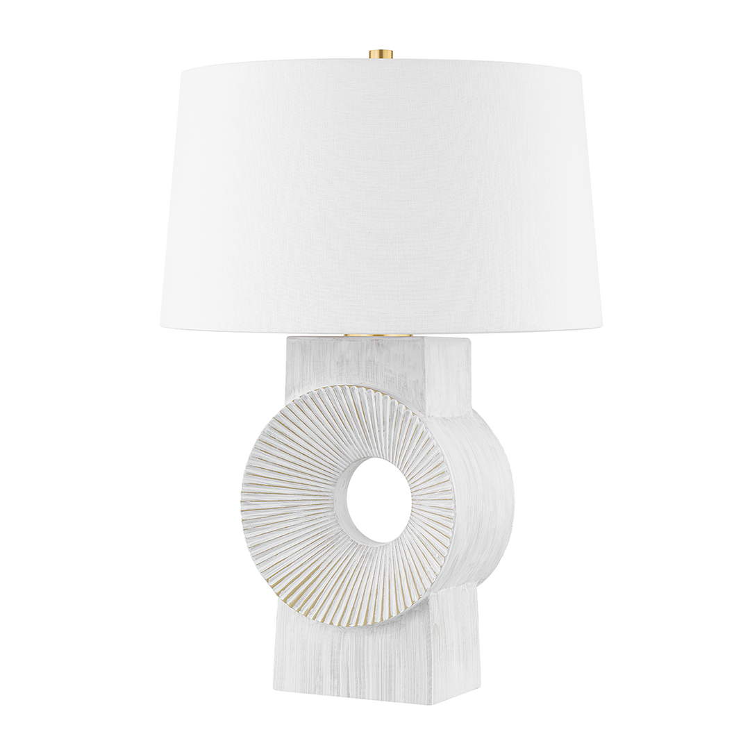 Hudson Valley Lighting MILNER Table Lamp Table Lamps Hudson Valley Lighting AGED BRASS/WHITEWASH CERAMIC  