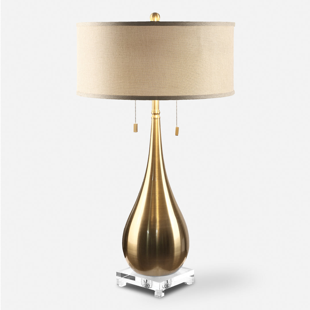 Uttermost Lagrima Brushed Brass Lamps