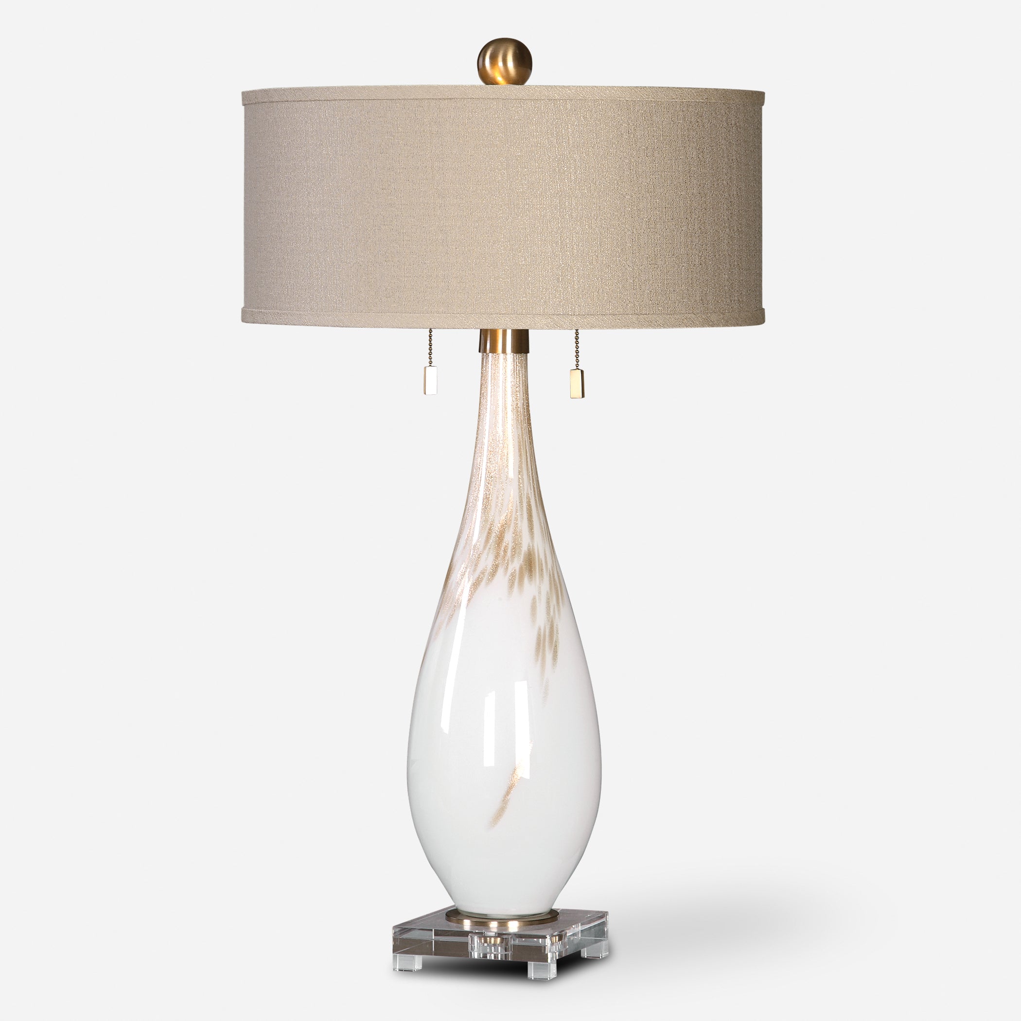 Uttermost Cardoni White Glass Table Lamp