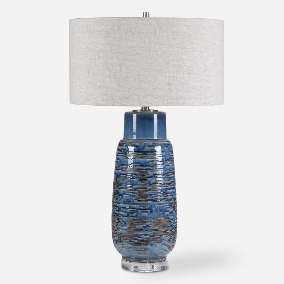 Uttermost Magellan Blue Table Lamp Table Lamps Uttermost   