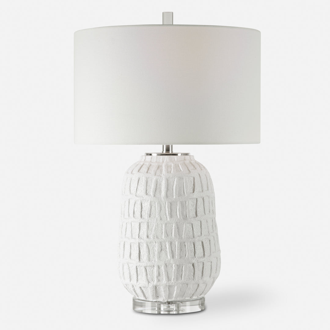 Uttermost Caelina Textured White Table Lamp Table Lamps Uttermost   