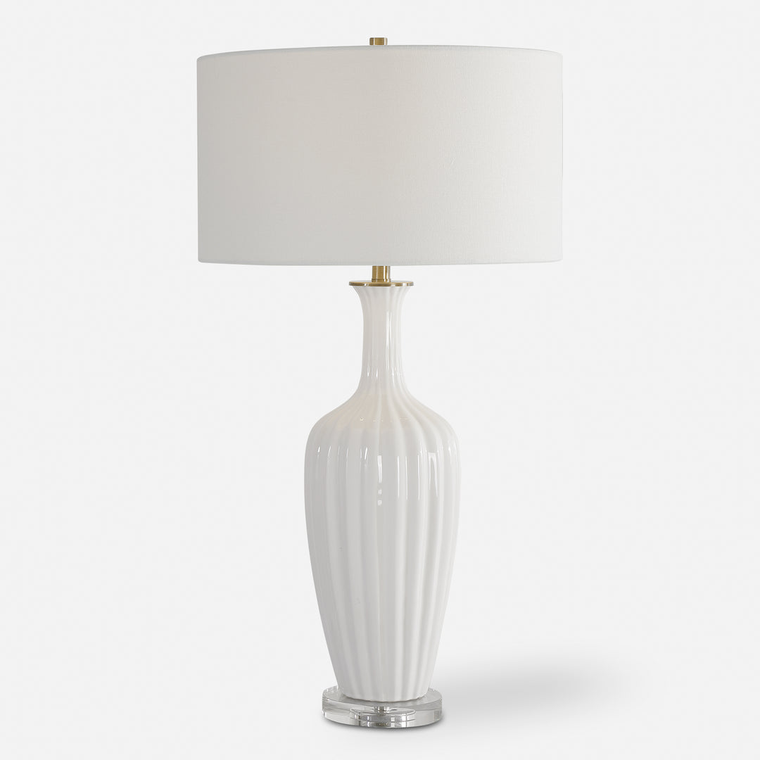 Uttermost Strauss White Ceramic Table Lamp