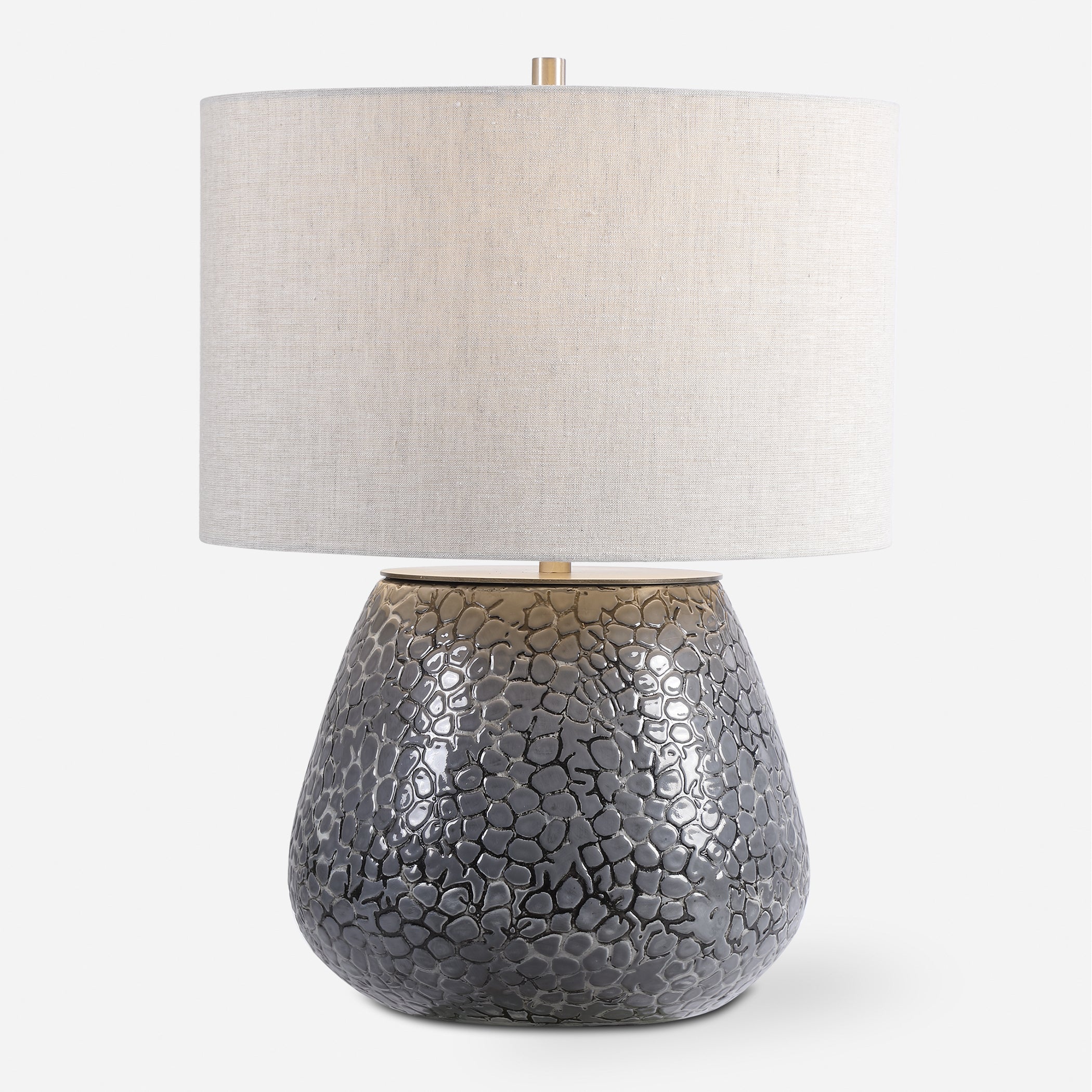 Uttermost Pebbles Metallic Gray Table Lamp Metallic Gray Table Lamp Uttermost   