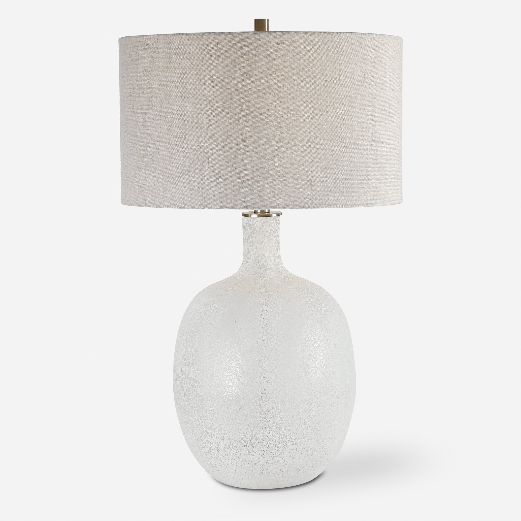 Uttermost Whiteout White Mottled Glass Table Lamp