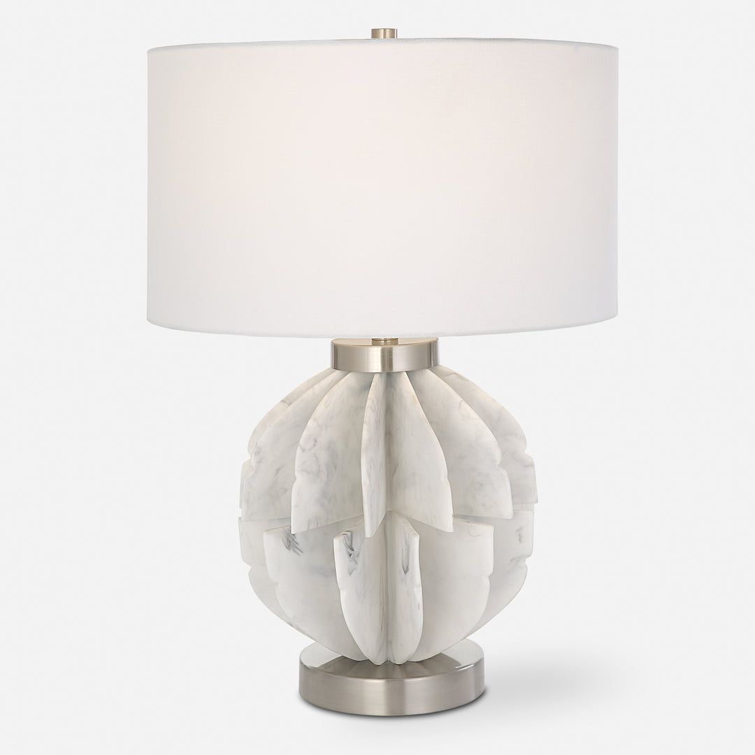 Uttermost Repetition White Marble Table Lamp