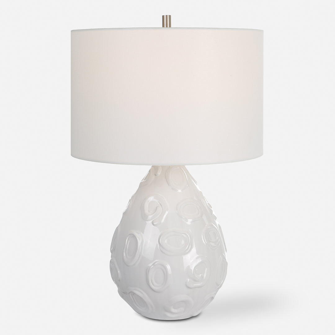 Uttermost Loop White Glaze Table Lamp Table Lamps Uttermost   