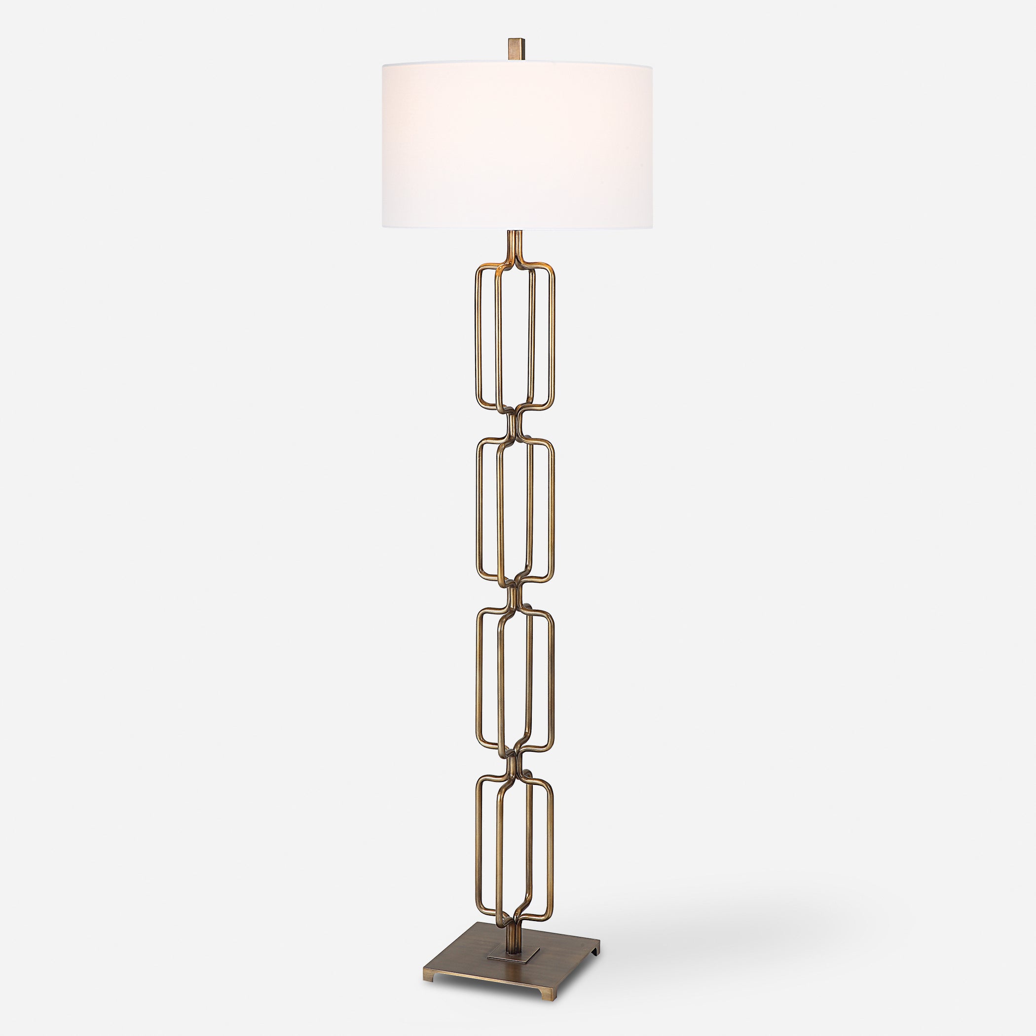 Uttermost Link Brushed Gold Floor Lamp