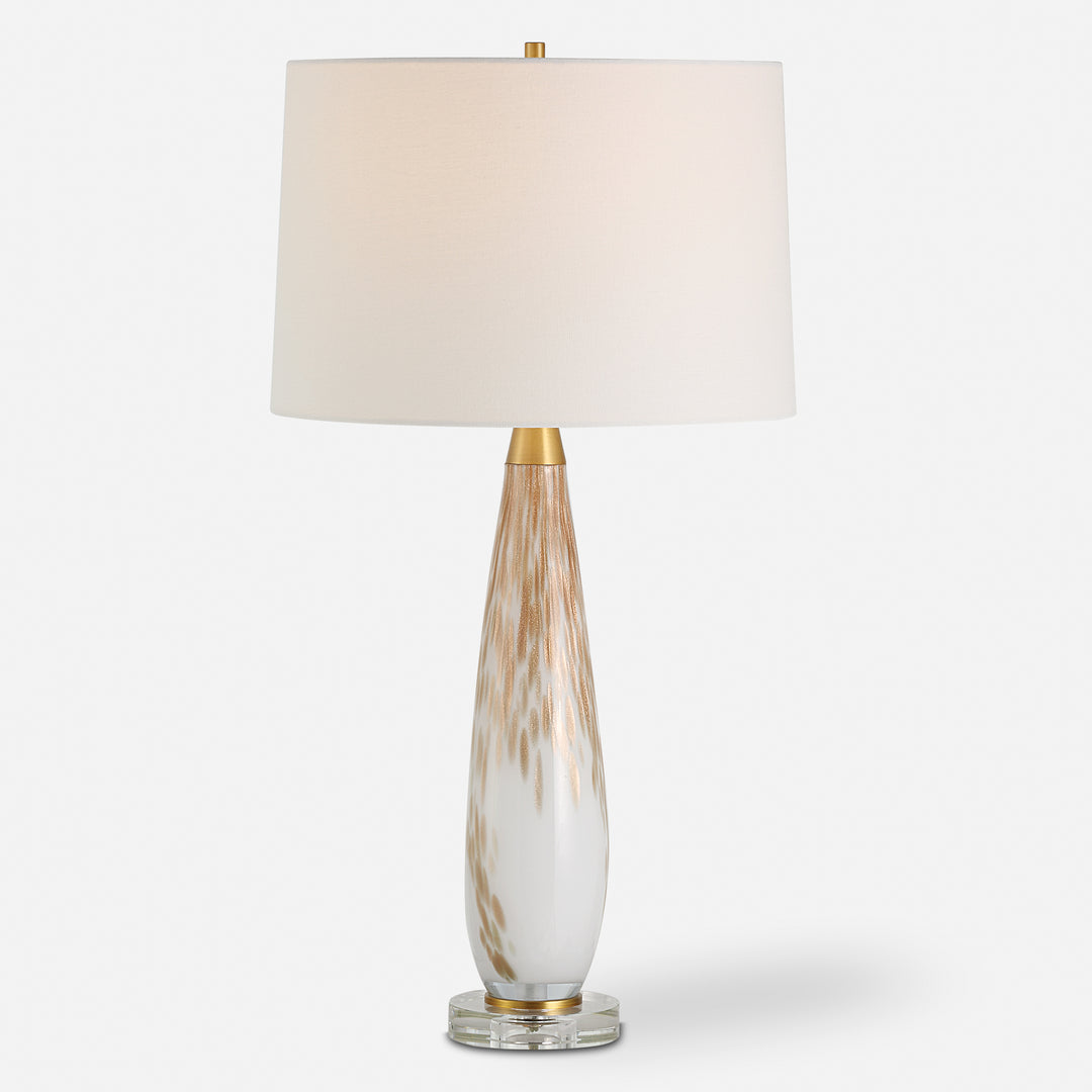 Uttermost Lyra White & Gold Table Lamp Table Lamps Uttermost   