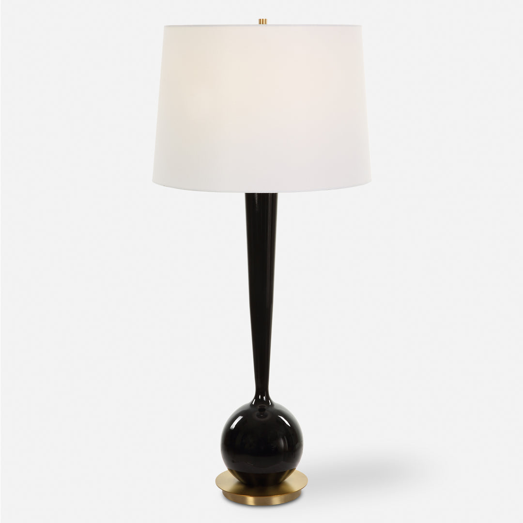 Uttermost Brielle Polished Black Table Lamp Table Lamps Uttermost   