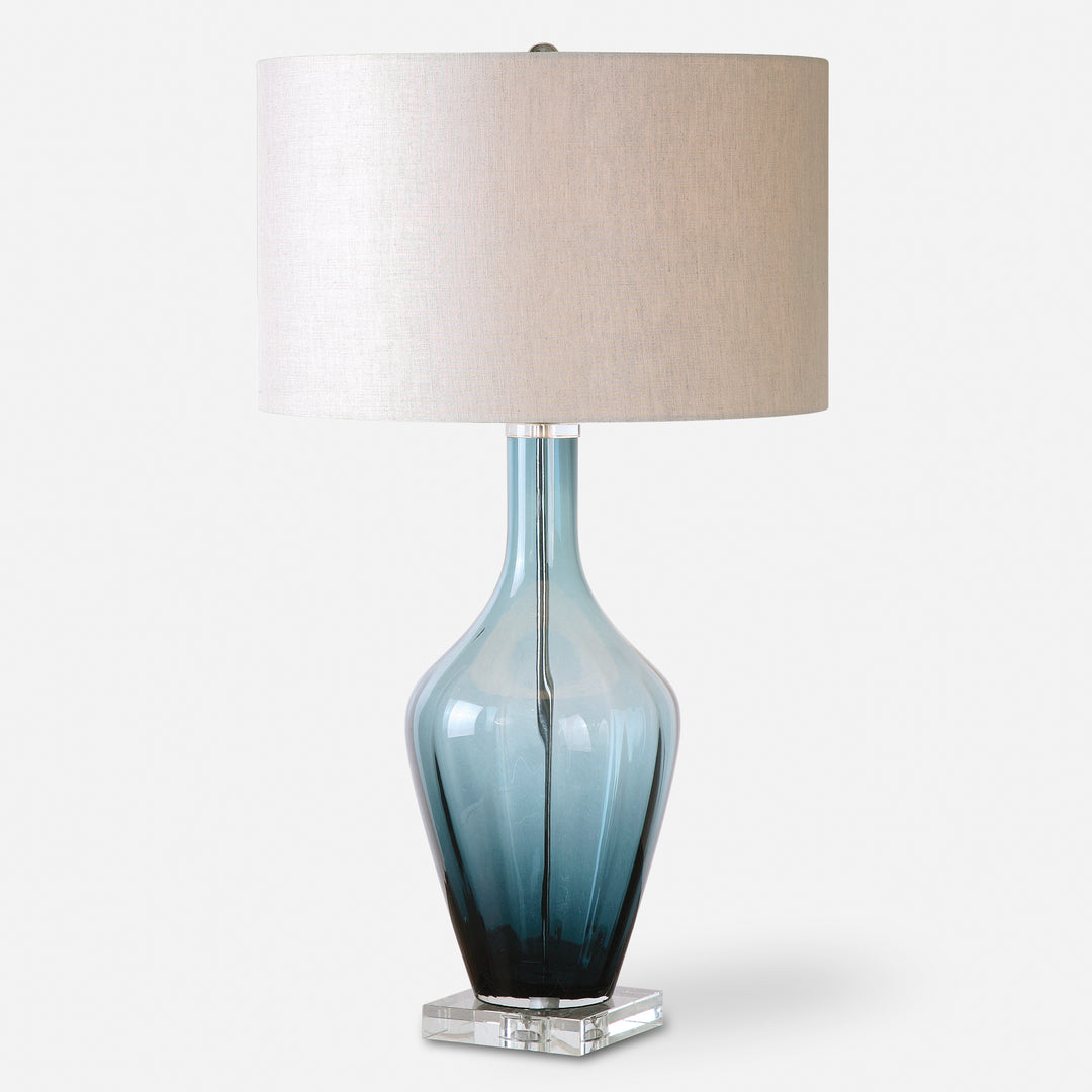 Uttermost Hagano Blue Glass Table Lamps Table Lamps Uttermost   