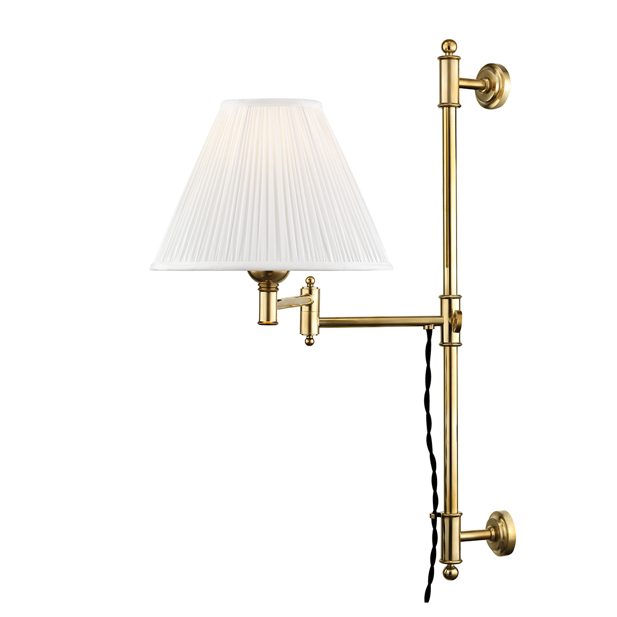 Hudson Valley Lighting Classic No.1 Plug-in Sconce Sconce Hudson Valley Lighting Aged Brass  