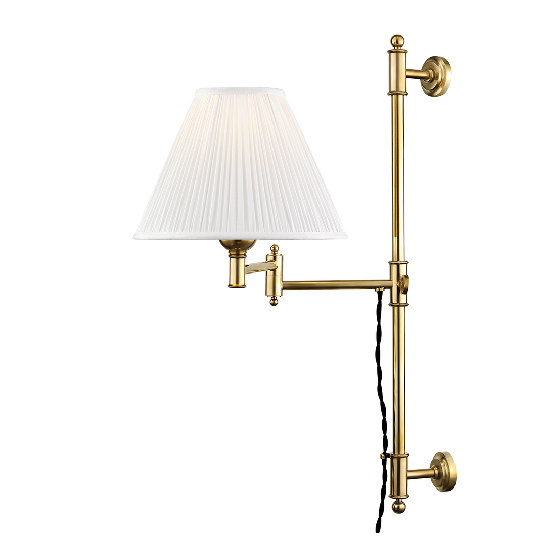 Hudson Valley Lighting Classic No.1 Plug-in Sconce Wall Sconces Hudson Valley Lighting Aged Brass  