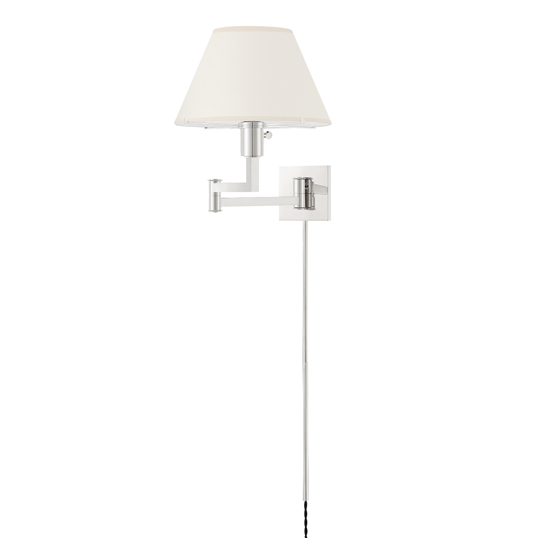 Hudson Valley Lighting Leeds Plug-in Sconce Wall Sconces Hudson Valley Lighting Polished Nickel  