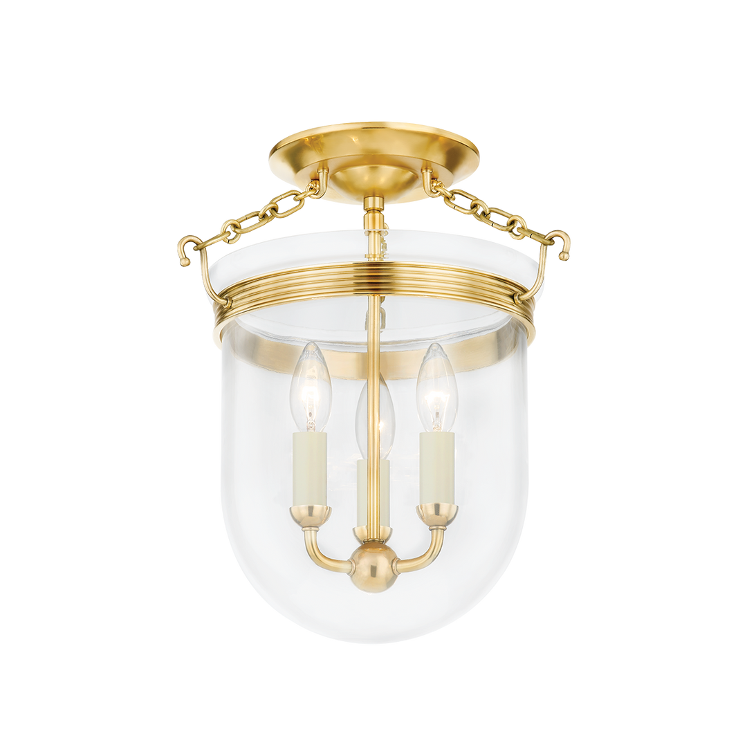 Hudson Valley Lighting ROUSHAM Semi Flush Ceiling Semi Flush Mounts Hudson Valley Lighting Aged Brass  