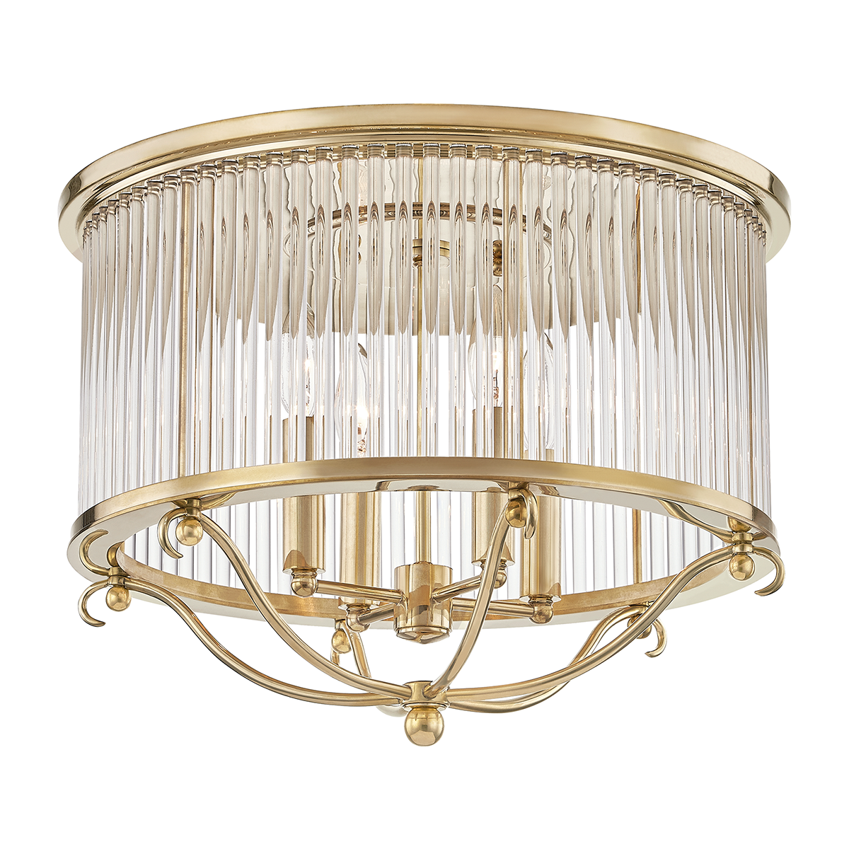 Hudson Valley Lighting Glass No.1 Semi Flush Semi Flush Hudson Valley Lighting Aged Brass  