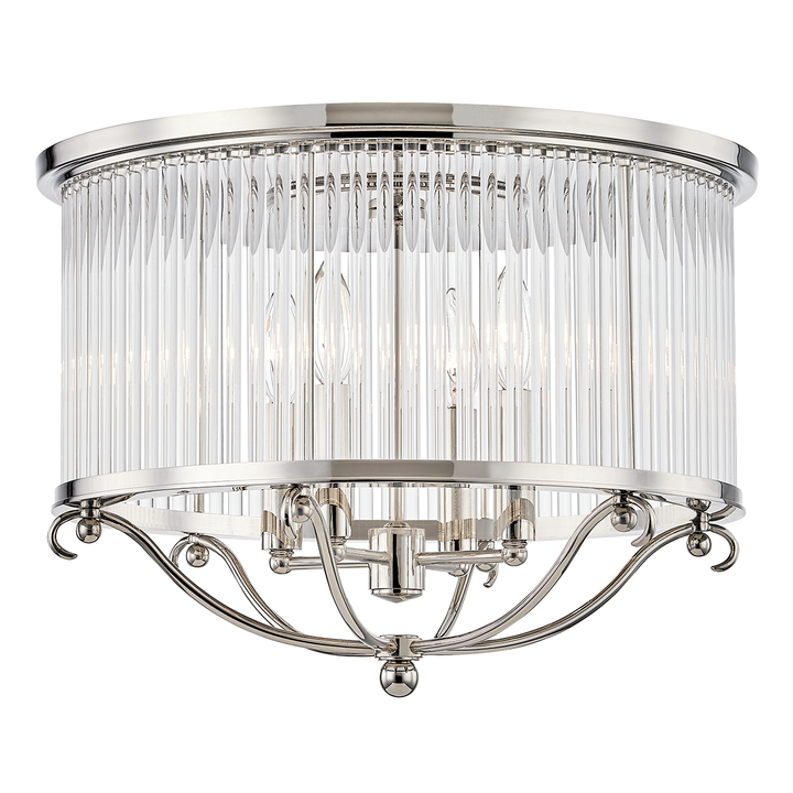 Hudson Valley Lighting Glass No.1 Semi Flush Ceiling Semi Flush Mounts Hudson Valley Lighting Polished Nickel  