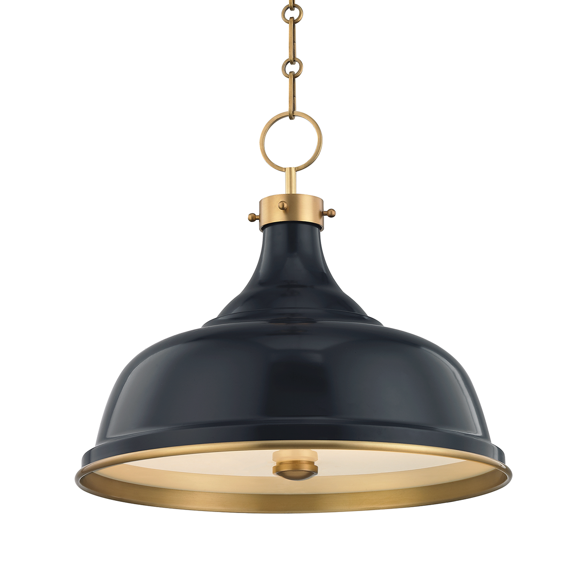 Hudson Valley Lighting Painted No. 1 Pendant Pendant Hudson Valley Lighting Aged Brass/darkest Blue  